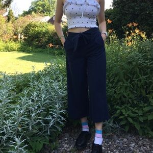 PINSTRIPE WIDE LEG PANTS